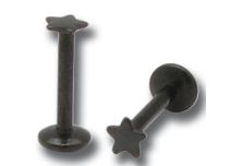 Labret Acier Interne motif Étoile Noir |  ITC