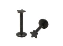 Labret Acier Interne motif Étoile Noir |  ITC
