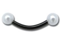 Banana Acero Negro con Bolas Acrílicas 3 mm Cuentas de Colores |  ITC