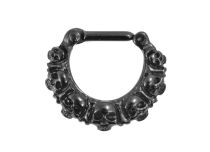 Anneau Septum Acier Noir Charnière Cranes |  ITC