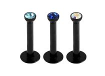 Labret Acier Noir Cristal Coloré |  ITC