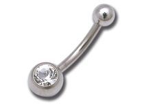 Titanio Metal Cristal Blanco Navel Banana |  ITC