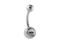 Titanio Metal Cristal Blanco Navel Banana |  ITC