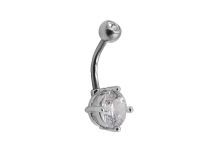 Juego de Bolas de Acero Titanio Banana con Cristal Blanco 5 / 9 mm |  ITC