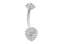 Banane titane ASTM F136 interne cœur éclat strass blanc