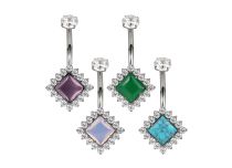 Banana titanium diamond pattern piedra natural rosa iridiscente