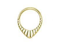Anillo bisagra titanio pvd oro gota