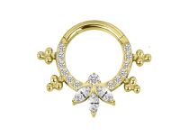 Anillo bisagra titanio pvd oro 1.2x10 blanco ornamental