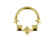 Anillo bisagra titanio pvd oro cuadrado