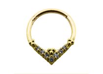 Anneau Acier PVD Gold Charnière à Strass Losage |  ITC