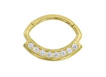Anillo Bisagra Acero Oro Strass Blanco |  ITC