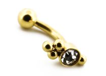 Micro Banana Acero PVD Oro Tribal Strass |  ITC