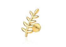 labret titane gold branche feuillée