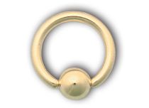Anillo de acero dorado con bola | Itc