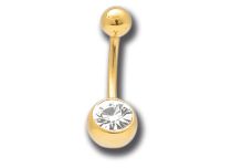 Navel Banana Acero Oro Cristal Blanco Fino |  ITC