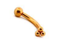 Micro Banana 1.2 x 8 mm Acero PVD Oro Bola Trinidad | Itc
