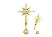 Micro banana titanio interna pvd oro 1,2x8 estrella de pastor