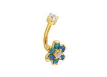 Micro plátano Acero PVD ORO especial Rook en 5 Pétalos patrón OPALE
