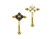 Banana titanio pvd oro 1.2x8 strass ornamentales