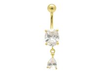 Banana Acero Dorado Oro Fino Cristal Blanco |  ITC