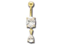 Banana Acero Dorado Oro Fino Cristal Blanco |  ITC
