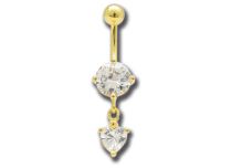 Banana Acero Oro Cristal Blanco Corazón | Itc