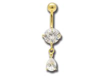 Banana Acero Oro Cristal Blanco Gota | Itc