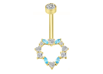 Bandana de acero PVD oro 1,6x10 diseño triple bola strass