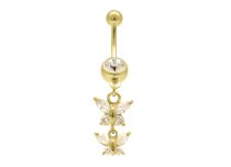 Set Fantasía Mariposa Acero Dorado Oro Fino Cristal Blanco |  ITC