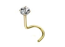 Nariz de oro de 0,8 mm con cristal grabado blanco |  ITC