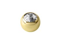 Bola de acero dorado Cristal blanco Tornillo |  ITC