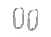 Pares de pendientes Cromo Cobalto CoCr Hebilla Multi Strass Blanco