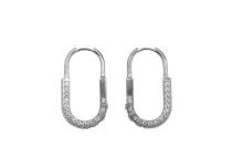 Par de pendientes alargados Cobalto Cromo CoCr Multi Rhinestone Buckle Blanco