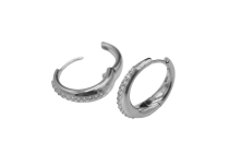Par de pendientes Cromo Cobalto CoCr Pendiente Redondo White Rhinestone