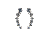 Par de pendientes de plata con strass en cascada
