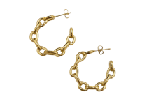 Par de pendientes de cadena chapados en oro