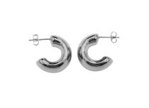 Par de pendientes redondos de plata