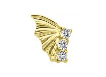 accesorio interno titanio pvd oro 0.9mm strass blanco motivo murciélago