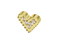 Accessoire interne titane PVD gold motif cœur strié ITC Piercing
