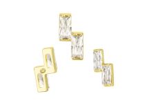Accesorio interior Titanio pvd patrón oro 2 rectángulos