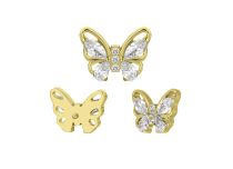 Accesorio interior Titanio pvd oro motivo mariposa