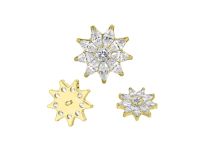 Accesorio interior Titanio pvd oro blanco strass motivo flor