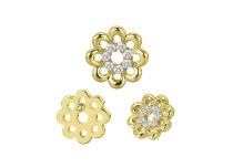 Accesorio interior Titanio pvd oro blanco strass flor