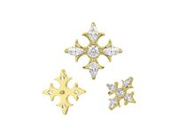 Accesorio interior Titanio pvd oro motivo cruzado strass blanco