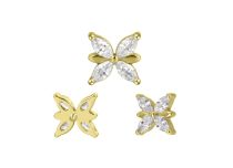 Accesorio interior Titanio pvd oro blanco strass motivo mariposa