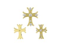 Accesorio interior Titanio pvd oro motivo celta strass blanco