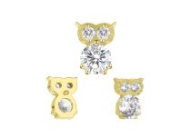 Accesorio interior Titanio pvd oro blanco strass motivo búho