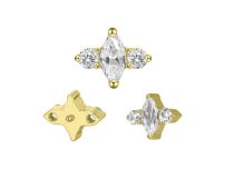 Accesorio interior Titanio pvdgold motivo rombo strass blanco