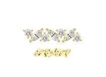 Accesorio interno Titanio pvd oro 0,9 patrón triangular multistrass blanco