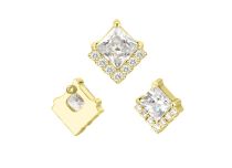 Accesorio interior Titanio pvd oro 0,9 motivo cuadrado blanco multistrass